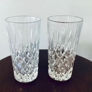 Pair of Cut Crystal Highball Glasses, Crystal Bar Glasses, Crystal glasses